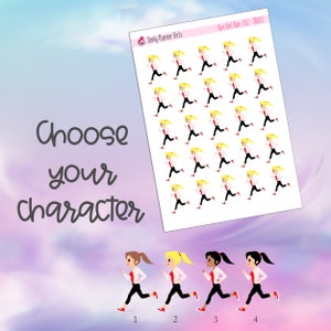 Run Girl Run, Running Planner Stickers, Customisable Stickers - DG012