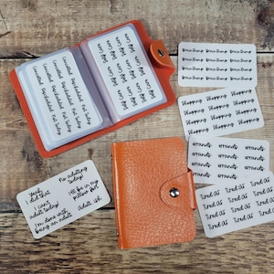 Mini billetera con Script, 24 hojas de útiles pegatinas con Script