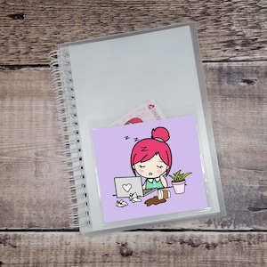 Tasca porta-agenda adesiva Working Lily