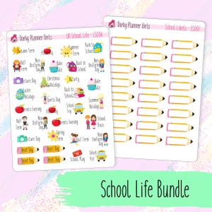 School Planner Stickers, UK School Stickers, Writeable School Planner Labels