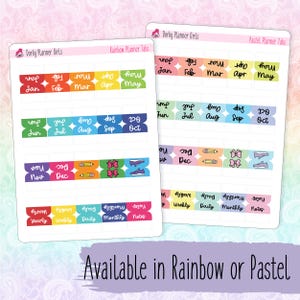Mini Monthly Tabs - For Hobonichi Cousin or A5 notebooks image 2