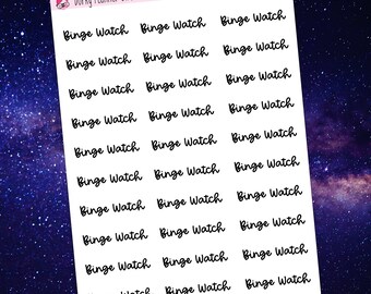 Binge Watch Script Stickers - WD048