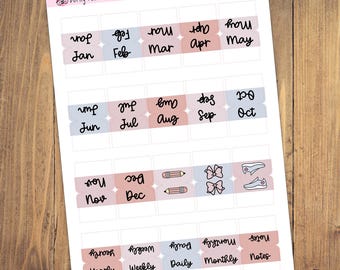 Whisper Mini Monthly Tabs - For Hobonichi Cousin or A5 notebooks