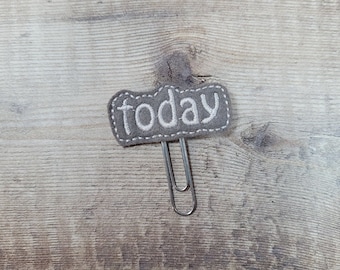 Today Page Marker, Grey Planner Clip