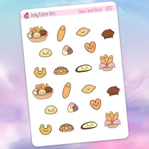 Kawaii Sweet Bread Planner Stickers