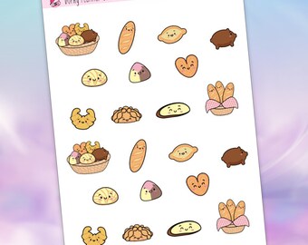 Naklejki do planowania słodkiego chleba Kawaii