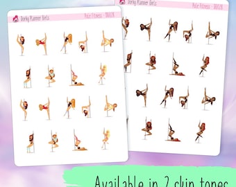 Pole Dance Planner Stickers - Fitness Theme
