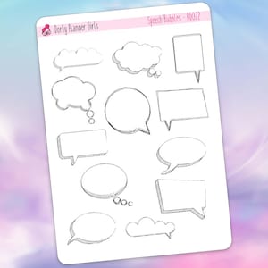 Pegatinas con forma de burbuja, pegatinas para el planificador de conversaciones, pegatinas con citas