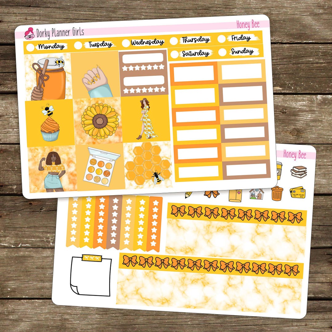 Honey Bee - Hobonichi Cousin Planner Sticker Kit - Etsy