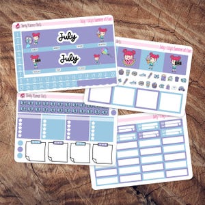 July Erin Condren Monthly Kit - Lily&#39;s Summer of Fun