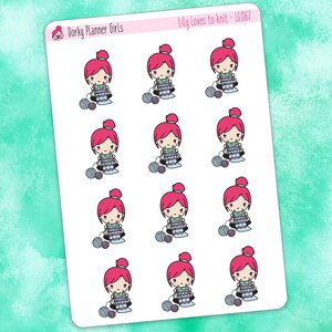 Lily strickt für ihre Liebsten Planer Sticker