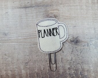 Fermaglio per planner in feltro: design per tazza, accessorio per planner