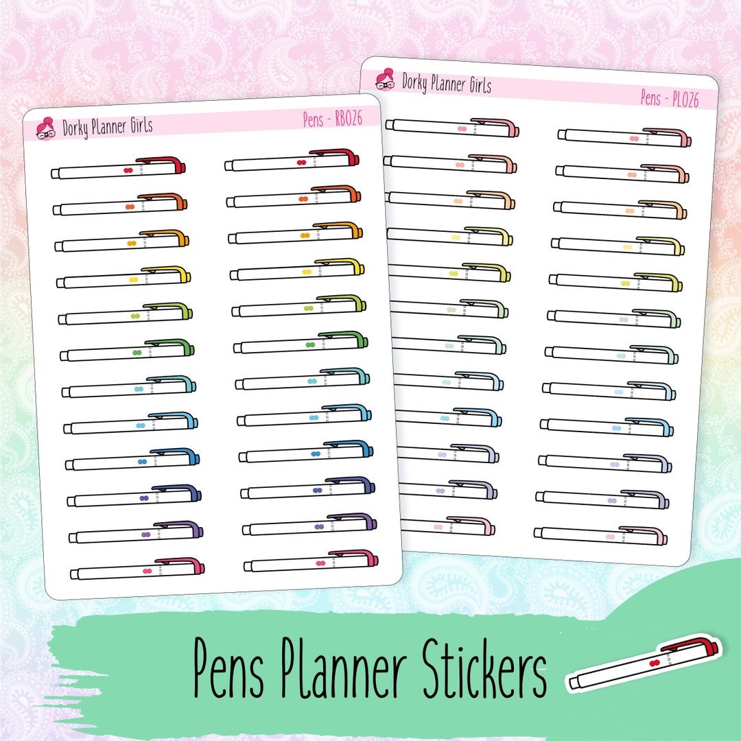 Pens Planner Stickers - Etsy