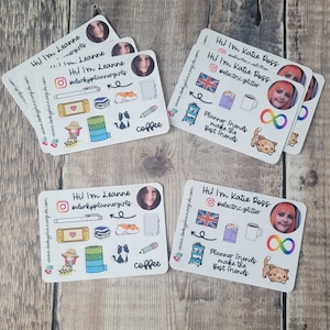 Kontaktkarten-Aufkleber für Planer-Treffen