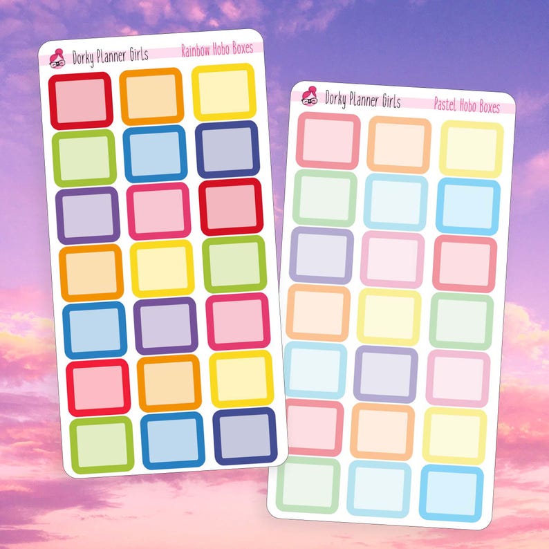 Rainbow Hobonichi Weeks Full Box Stickers - Etsy