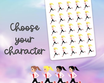Running Girl Planner Stickers: Customizable Fitness Tracker