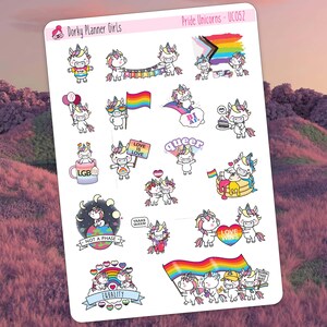 Pride Unicorns-plannerstickers