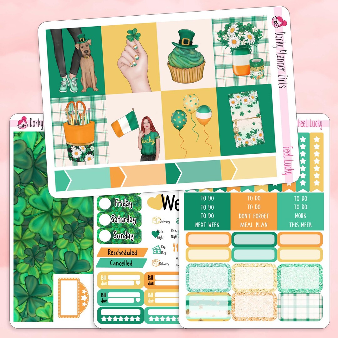 Feel Lucky Weekly Sticker Kit - Etsy
