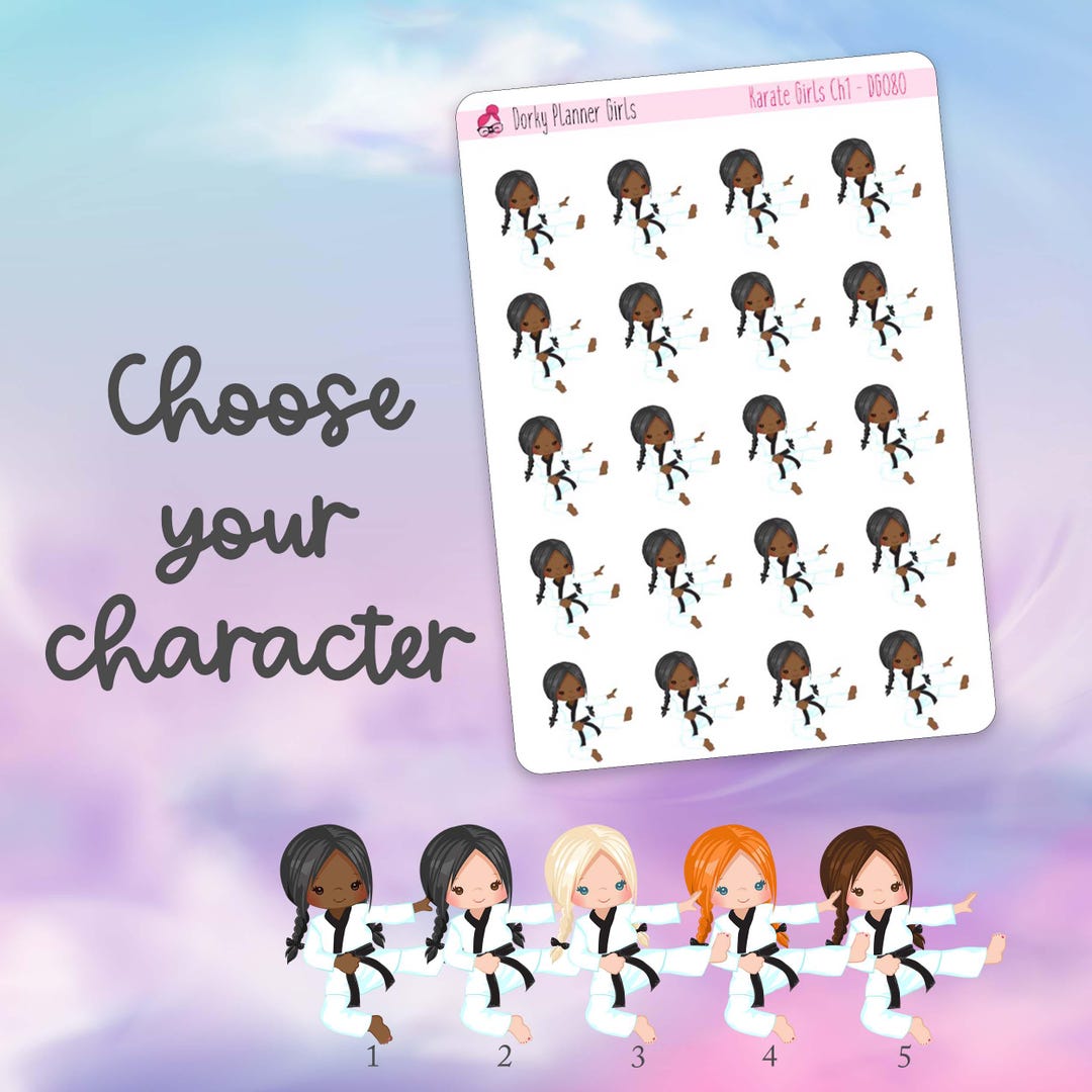 Karate Planner Stickers, Customisable Stickers - Etsy