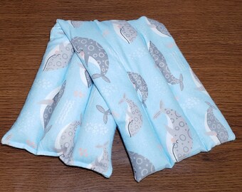 Whale Flannel Heat Pad: Reusable Hot Cold Pack for Kids