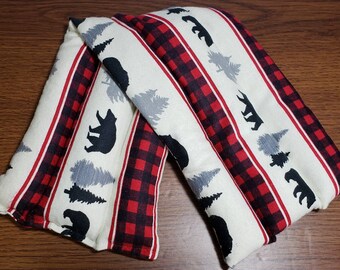 Buffalo Check Flannel Rice Heating Pad: Microwavable Hot Cold Pack