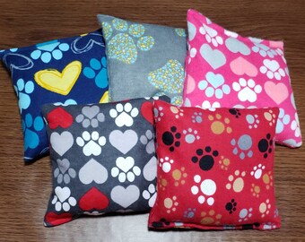 Paw Print Rice Bag: Hot Cold Pack for Kids & Adults (5x5)