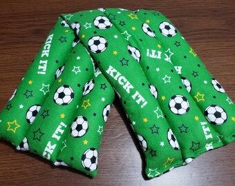 Microwaveable Rice Heating Pad: Soccer Print, Hot Cold Pack