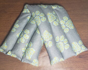 Paw Print Flannel Rice Heating Pad: Reusable Hot Cold Pack