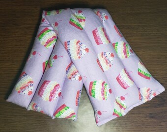 Cupcake Flannel Reusable Heating Pad: Microwaveable Rice Bag