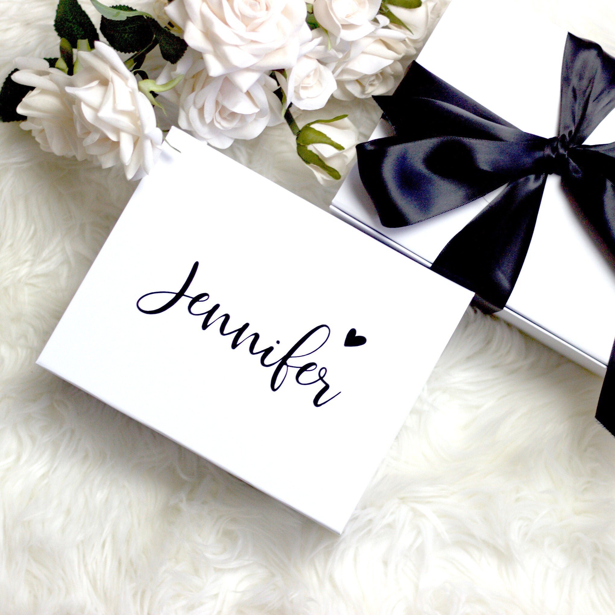 Black & White Full Personalised Bridesmaid Gift Box Etsy Sweden