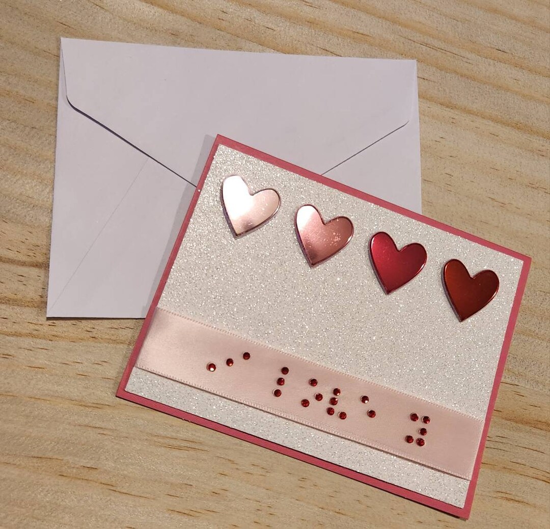 Braille Valentine's Day Card Etsy