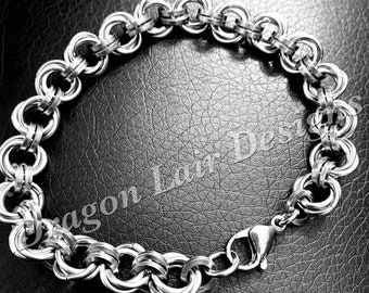 Mobius Flower Chainmaille Bracelet, Stainless Steel