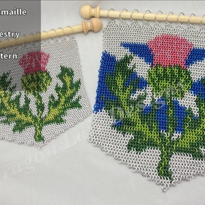 PATTERN - Scottish Thistle Chainmaille Tapestry; Pattern only, weave tutorial not included