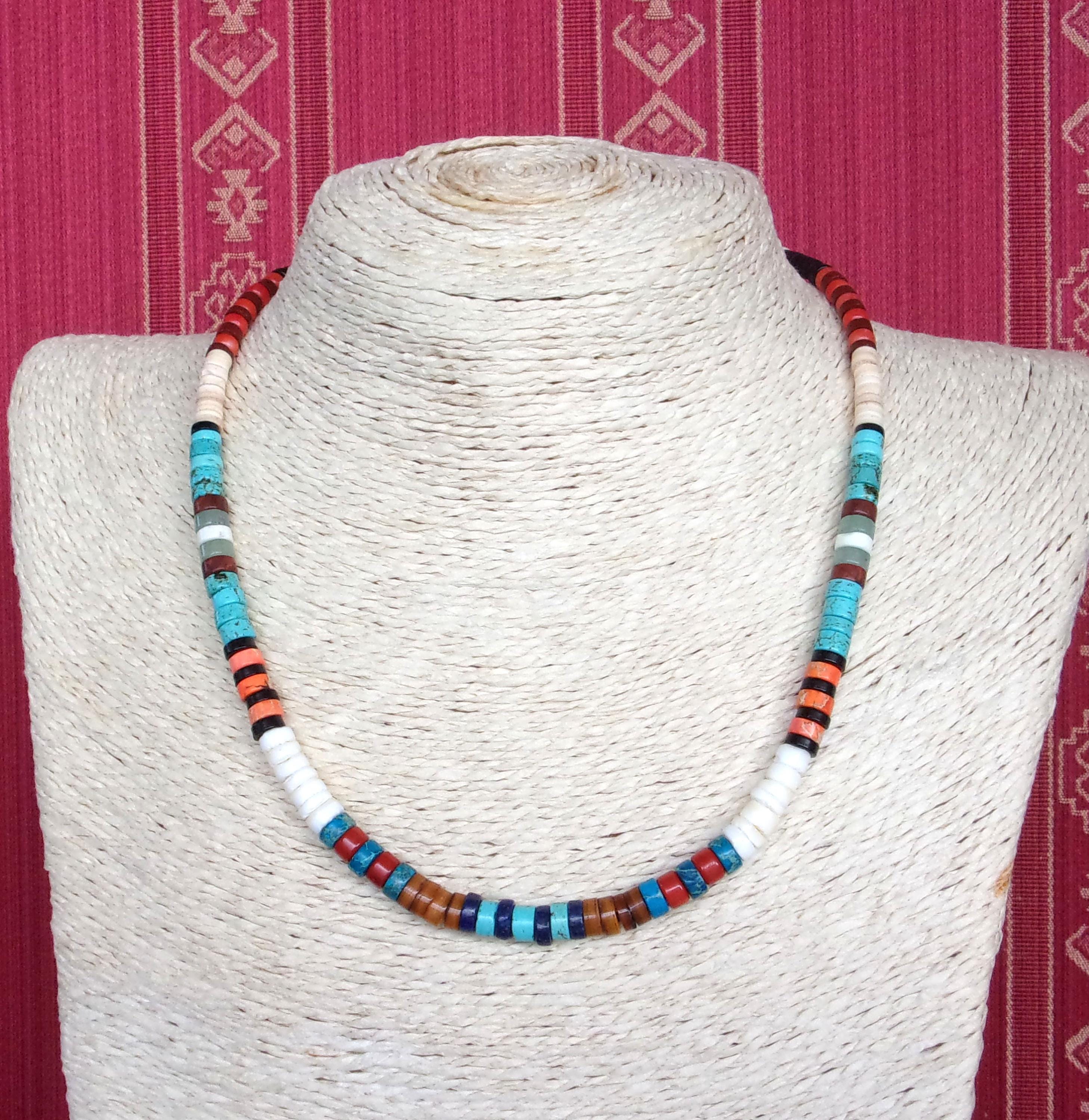 Collier De Surfeur En Cuir Ajustable - Pendente Turquoise - Fait Main En Allemagne - Neuf