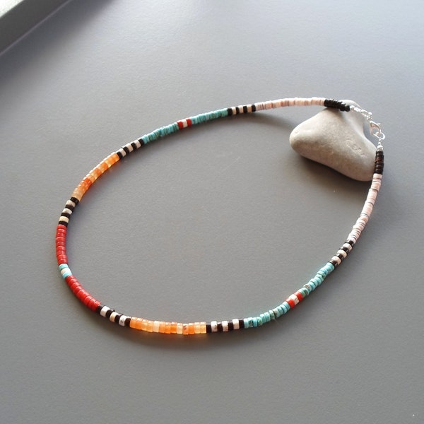 ② Bracelet amérindien homme ou femme turquoises corail