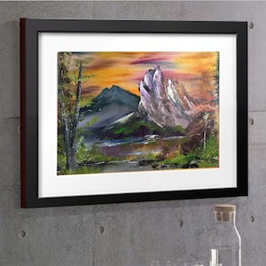 Mountain Dream Bob Ross Inspired Handmade Acrylic Painting - Etsy