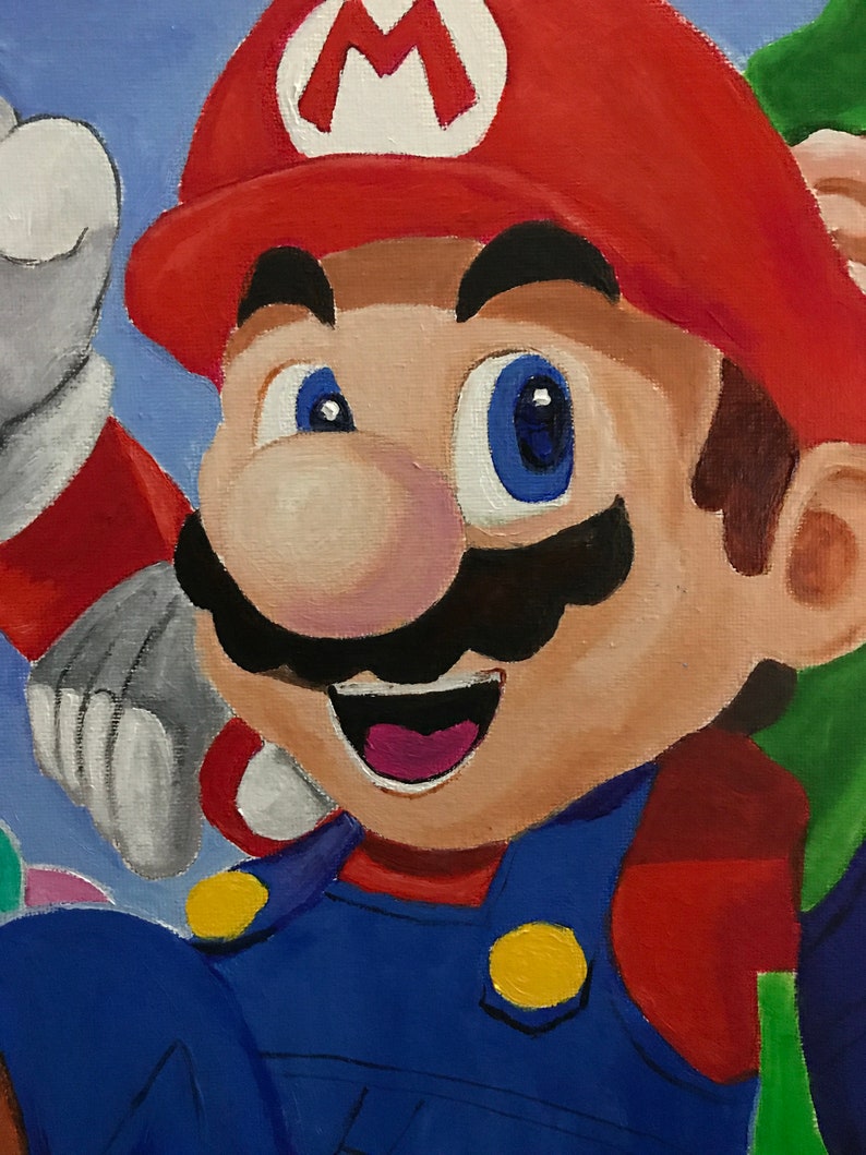 Super Mario Brothers Fan Art Handmade Acrylic Painting on Etsy