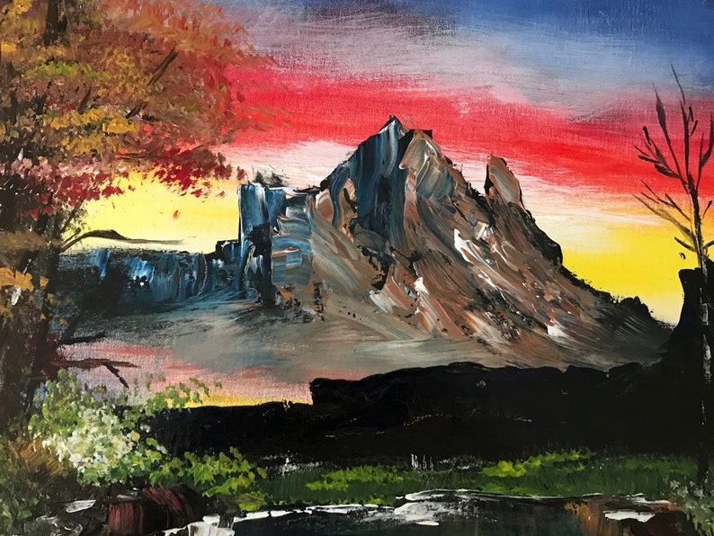 Bob Ross Bilder Sonnenuntergang / Ölbilder nach Bob Ross Check