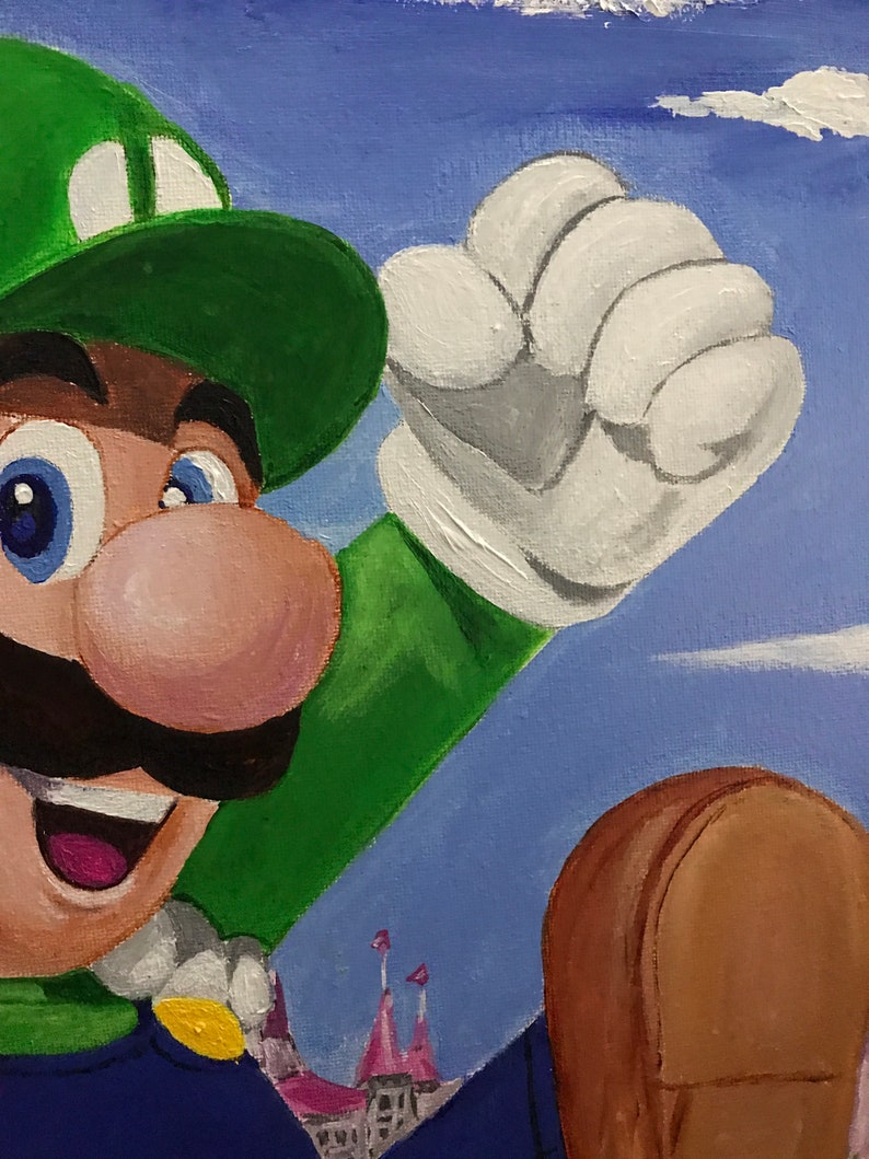 Super Mario Brothers Fan Art Handmade Acrylic Painting On | Etsy