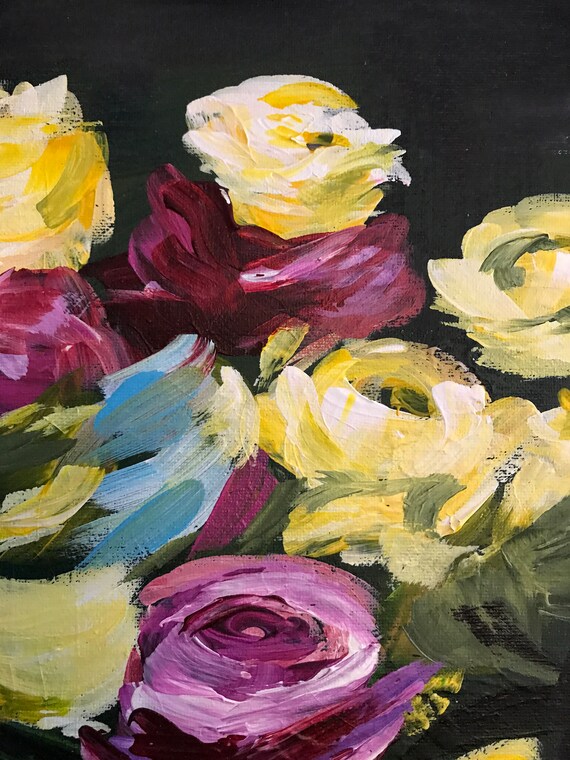 Beautiful floral Painting on 16x20 Canvas