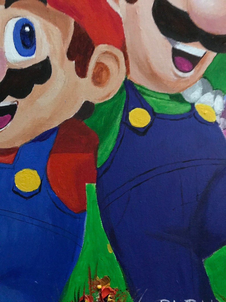 Super Mario Brothers Fan Art Handmade Acrylic Painting on Etsy