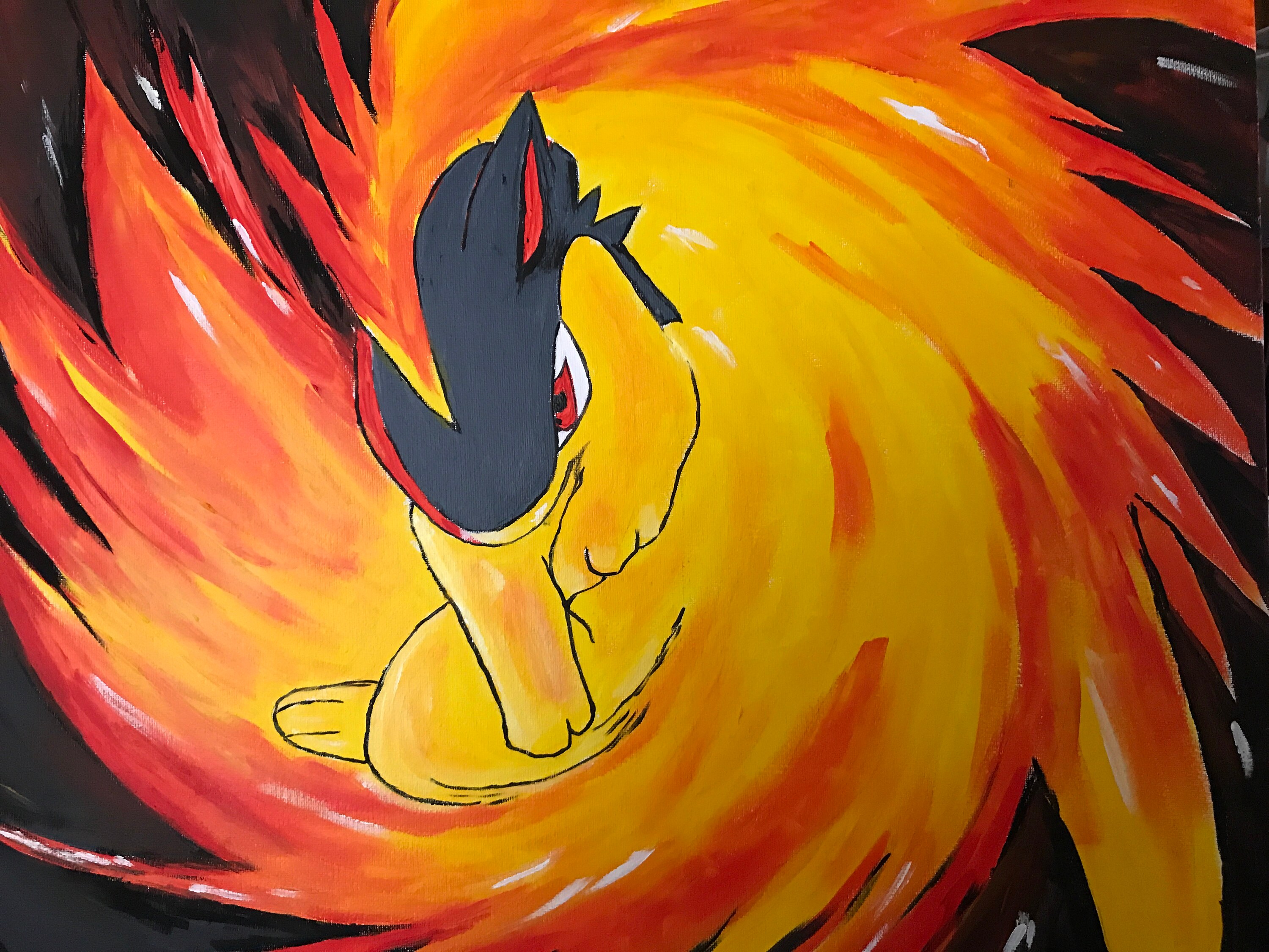 Dark Quilava Pokemon Fan Art Handmade Acrylic Painting on Etsy