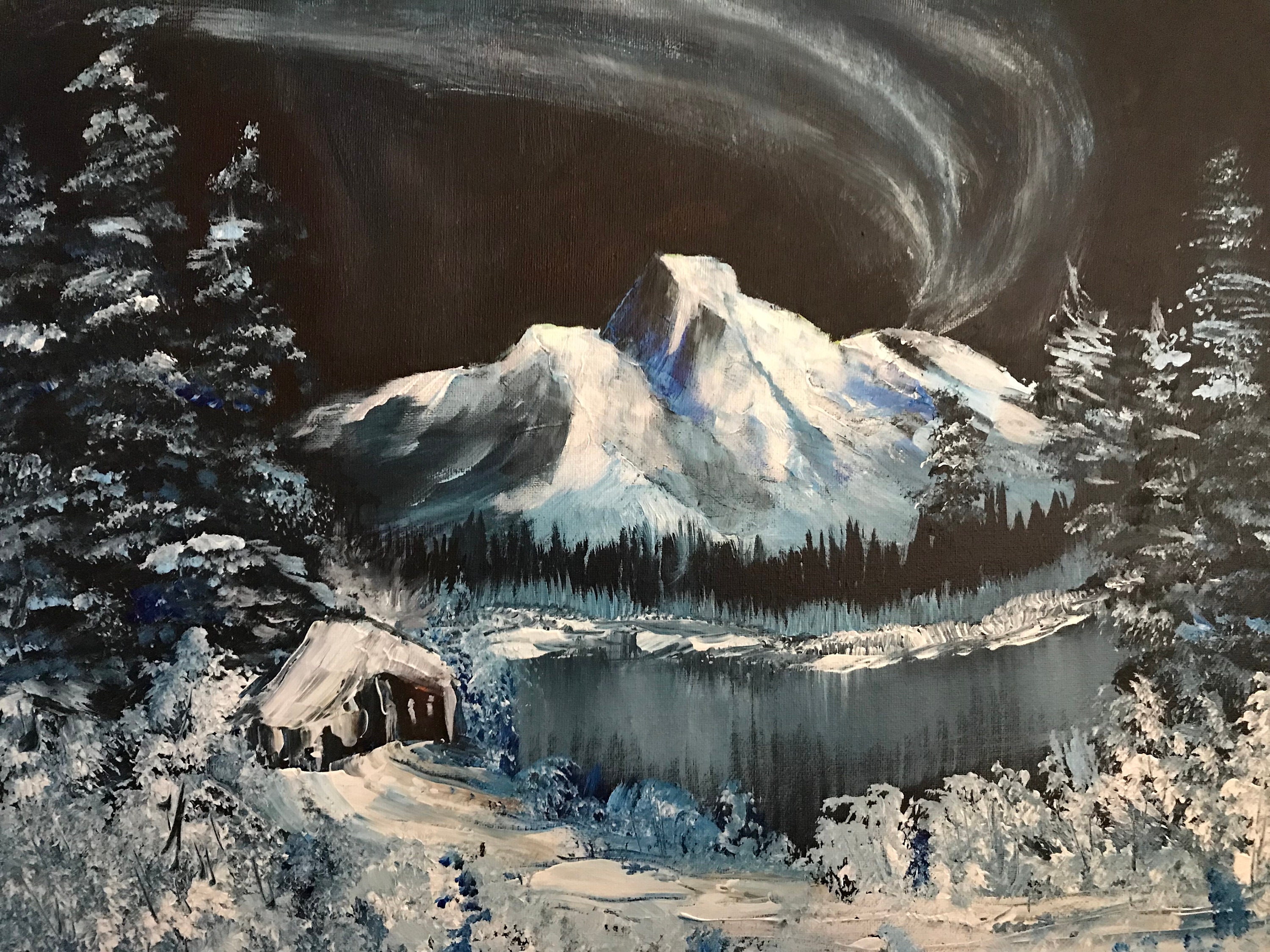 Northern Lights Bob Inspired Acrylic Painting on - Etsy
