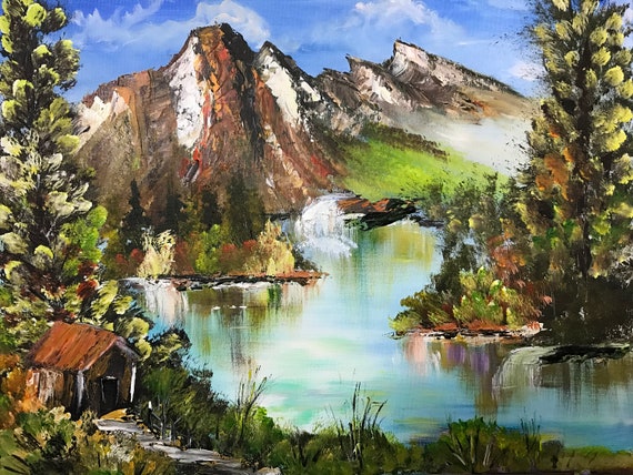 Landscape The Lake, Stretched Canvas