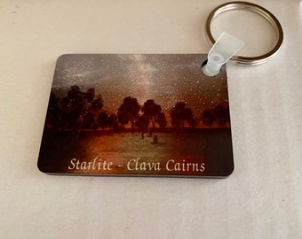 Starlite Clava Cairns Stone Circle Keyring - From Original Oil Painting