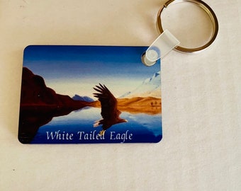White Tailed Eagle Keyring from Original Oil Painting