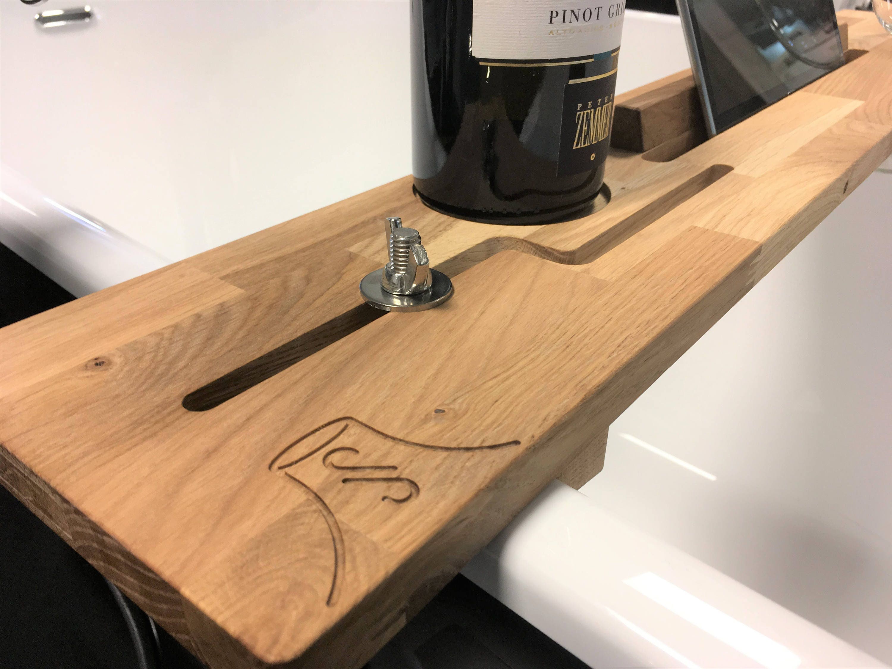 Wooden Bath Caddy Tuba Bath Tray Relaxing Gift for Him Etsy