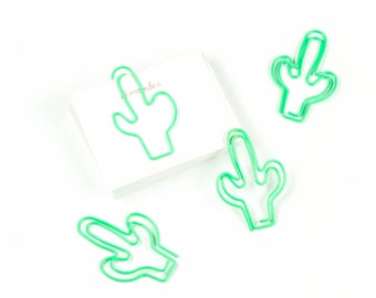 Set of 2 cactus paperclips.