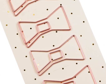 Paperclip rose gold. Set of 4.