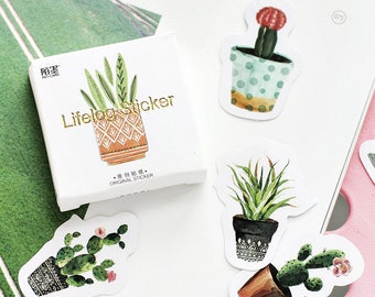 Set of 45 cactus stickers.